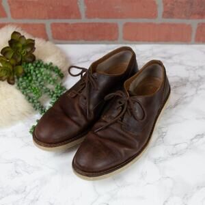 Clarks Fayeman Brown Beeswax Leather Lace Up Oxford Casual Shoes Size 10.5